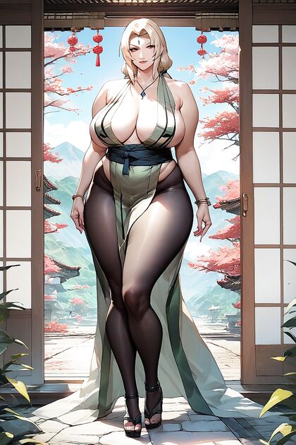 Tsunade from Naruto Dressed in Revealing Clothes for Steamy Milf Hentai Picture