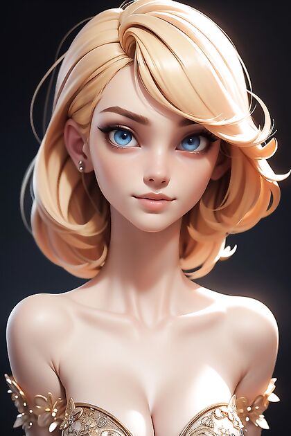 Off-Shoulder Bliss – Bangs and Rolling Eyes in Seductive Hentai Picture