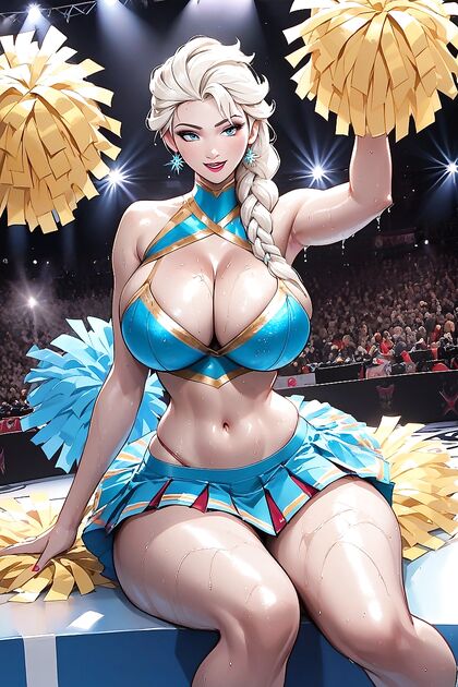 Massive-Ass Cheerleader Sits Down for Steamy Hentai Picture