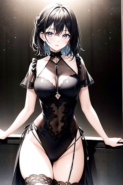 Busty Babe with Super Short Hair Teased in Seductive Hentai Clip