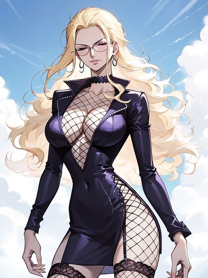 Nico Robin's Luscious Hair and Seductive Fishnet Thigh-Highs in Hentai AI Picture