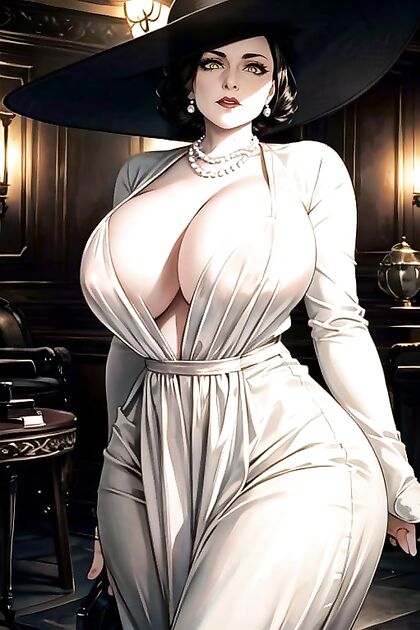 Lady Dimitrescu's Large Ass and Massive Breasts in  Resident Evil Hentai Picture