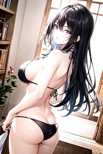 Japanese Beauty in Bikini Bends Over forSTEAMY Hentai Picture