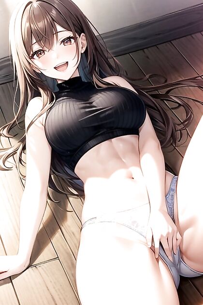 Teen 18+ with Red Eyes Masturbates in  Hentai Image