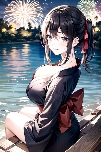 Big-B breasted Beauty Rides His Lap in Score-Slamming Hentai Picture