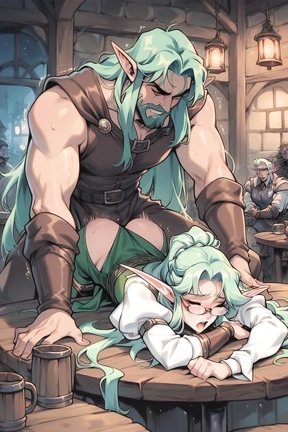 Elf's Clothes Ripped by Adventurer in  Pinning Hentai Image