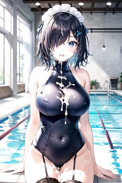 Rem from Re –Zero Takes a Steamy Swim and Explodes with Pleasure at School