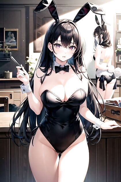 Bunny Girl 18+ with Curvy Assets Enjoying Steamy Sex with Two Partners