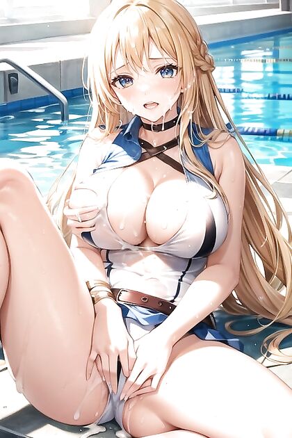 Sensuous Masturbation by the Pool in Seductive Swimsuits Hentai