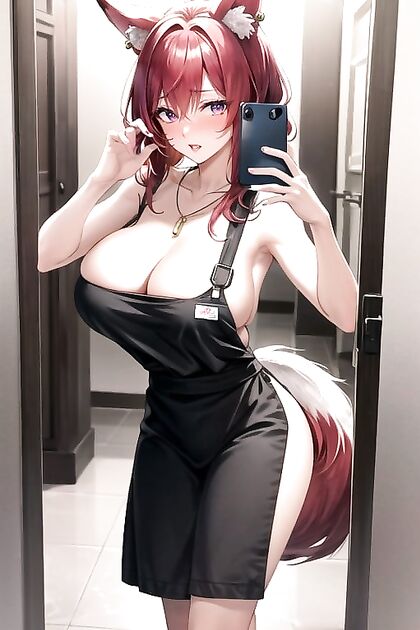 Embarrassed Girl 18+ with Long Straight Hair Takes Sexy Selfies in Hentai AIPorn