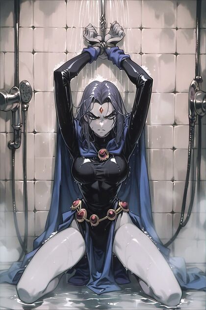 Wet and Sweaty Hands-Tied hentai Picture