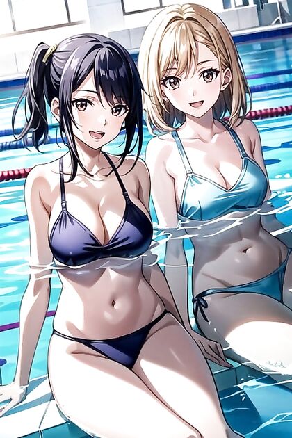 Cute Brown-Eyed Girl 18+ Gets Wild in Steamy Pool Hentai Adventure