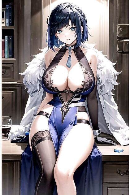 Large Bosomed Babe Shows Off Her Curvy Assets in Seductive Hentai Image