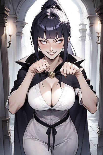 CatGirl 18+ Shows Off Her Cleavage in a Sultry Front View Hentai Image