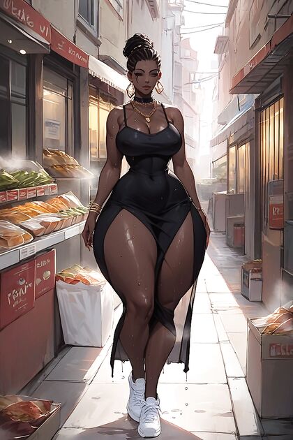 African Beauty Gives Heartfelt Blowjob in Erotic Hentai Image