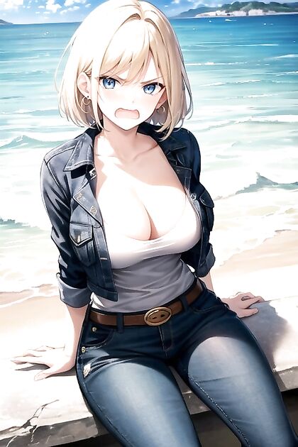 Beach hentai fun with arms together and bottom up Picture