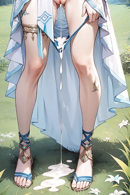 Blushing Girl 18+ Pulls Aside Her Loincloth for naughty Views in Hentai AI Picture