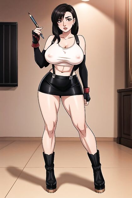 Tifa Lockhart in Final Fantasy Struts in Skin-Tight Boots and Mini Skirt Hentai Delights