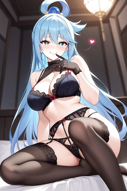 Heart-Eyed Girl 18+ in Stockings Blushing Hard During Steamy Hentai Image