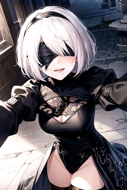 Yorha No.2 Type B Takes Sexy Selfies in Horny Nier –Automata Hentai Fantasies