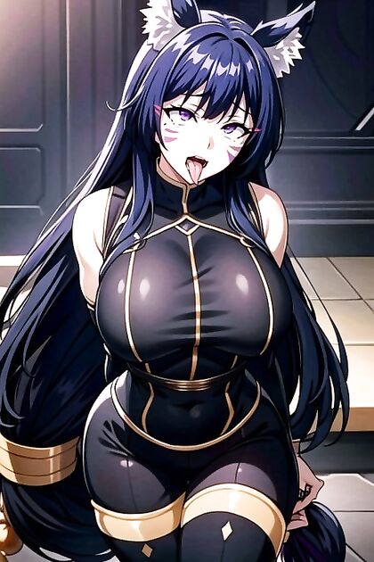 Delta from Eminence in Shadow Gives Ahegao Faces During Busty Hentai Picture