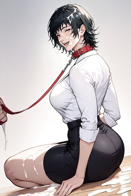 Happy Face Detail in Cute Pet Pose for Steamy Hentai Picture