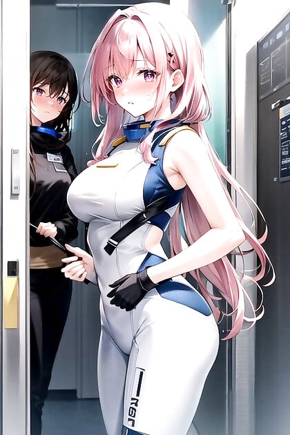 Pink-Eyed Beauty in Space Suit Exploring Intergalactic hentai Pleasures