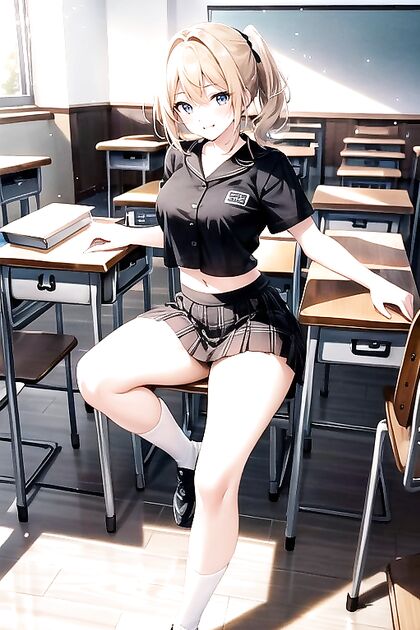 Thick hentai Picture heats up the classroom with slightly bent positions