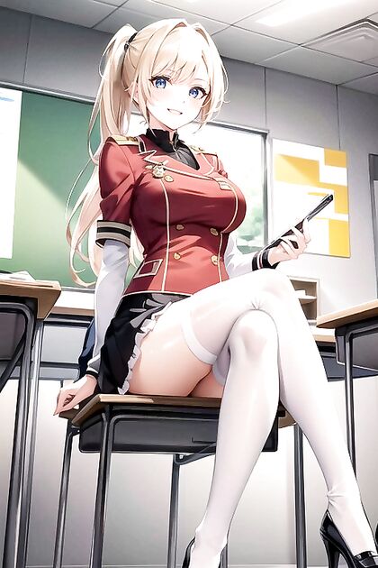 Uniformed Takes Full Control in steaming Classroom Hentai Image