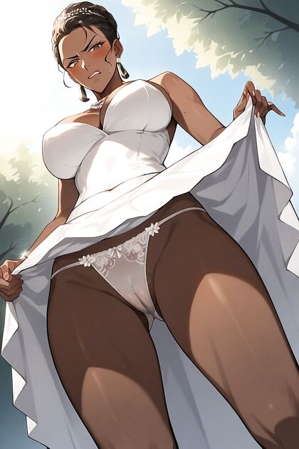 African Beauty Lifts Her Skirt for Juicy 18+ Hentai Picture
