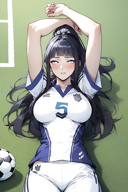 Hinata Hyuuga Gets Seductive with EyeShadow and Rounded Breasts in Hentai AI Picture