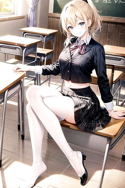 Bend Over in Black Crop Top for Full-Throttle Hentai Picture