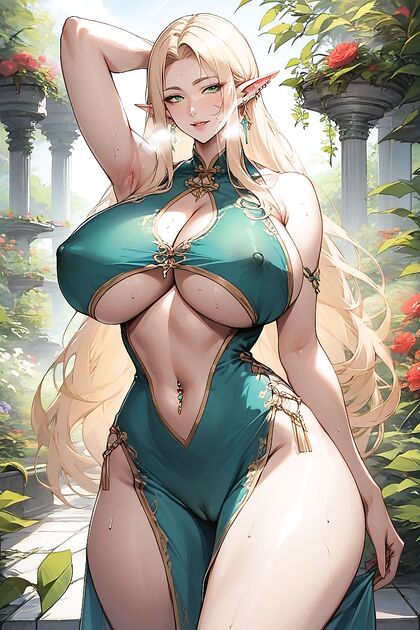Arms Adorned with Jewelry, Navel Exposed, Seductive Underboob in Hentai Fantasies