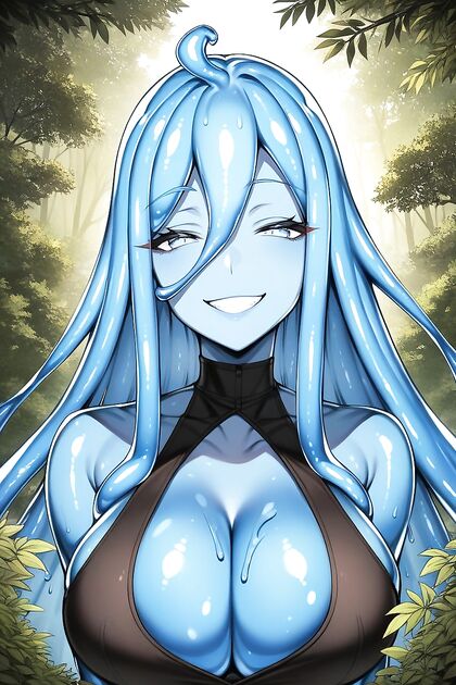 Big Breasted Babe Stares at You with Luscious Cleavage in Steaming Hentai Picture