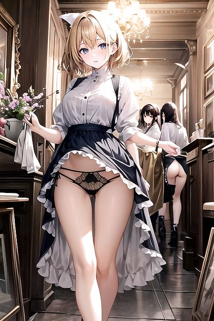Dimly Lit Swedish Beauty with Very Short Hair in Seductive Hentai Picture