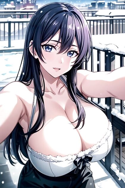 Dawn's Fake Breasts Teased on the Balcony in Steamy Hentai Picture