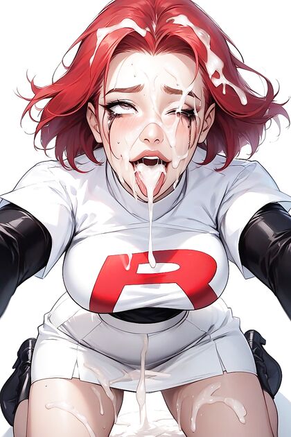 Cum Drenched Plump Lips and White Shirt in Seductive Hentai Picture