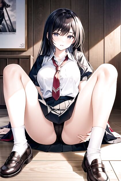 in Uniform Shows Off Her Underside in Naughty Hentai Image