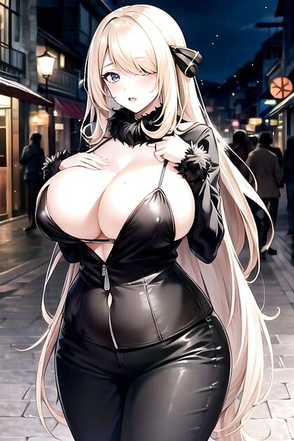 Nighttime Solo Adventure with Massive Breasts in Seductive Hentai Picture