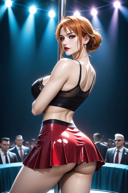 Rounded Breasts and Leather Outfits in Steamy Strip Club Hentai Images