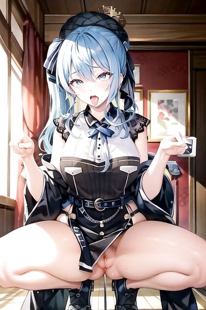Hoshimachi Suisei Wears Chinese Hanfu for Steamy Pubic Hair Hentai Images