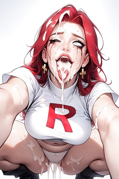 Ripped Clothes and Excessive Cum in Mouth Captured in Intimate Close-Up Hentai Images
