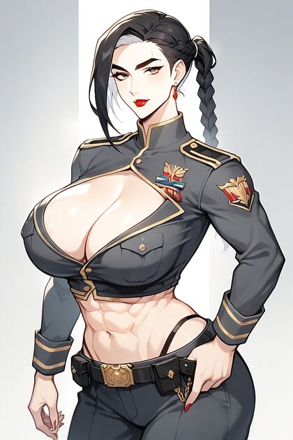 Tall and Curvy Beauty with Lush Lips and Eyes in Competitive Hentai Picture