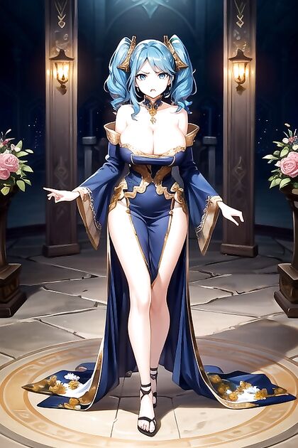 Sona from League of Legends Shows Off Her Cleavage and Curves in Steamy Hentai Picture