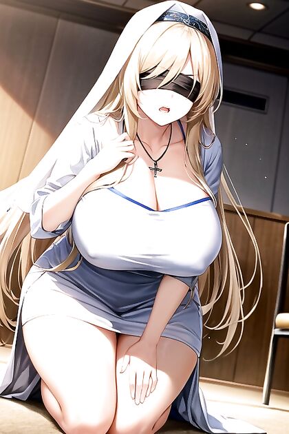 Kneeling in the Dusk Classroom for  Hentai Pleasure