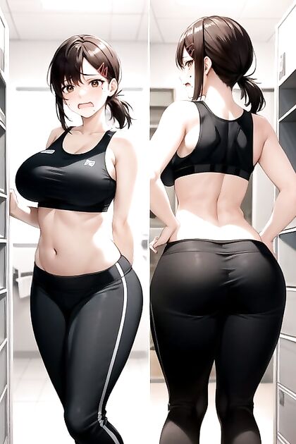 Butt-Facing Long Pants Picture in theLocker Room Hentai Fantasy