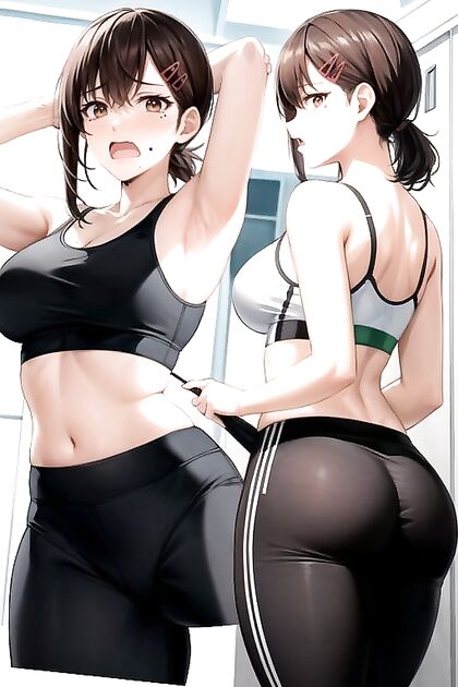 Kobeni Higashiyama's Large Ass Takes Center Stage in Locker Room Hentai Picture