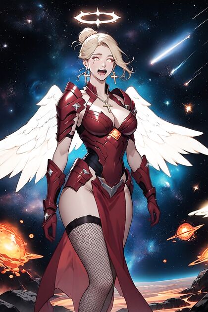 Angel with a Massive Ass Floats in Space for Erotic Hentai Pleasure