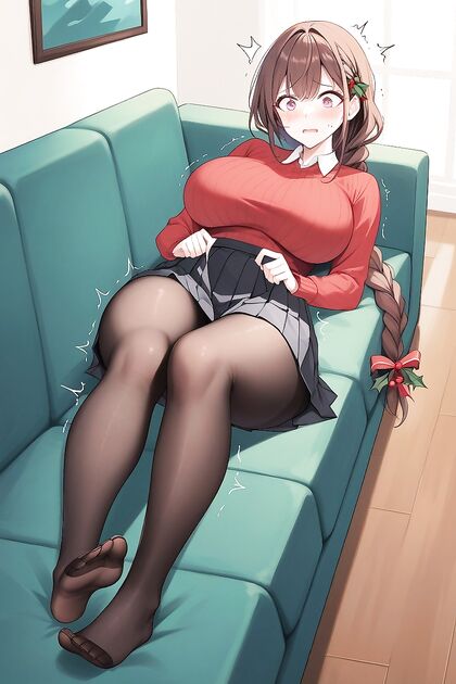 Shivering With Pleasure – Loose-Clothed Woman with Curvy Hips in Hentai AI Picture