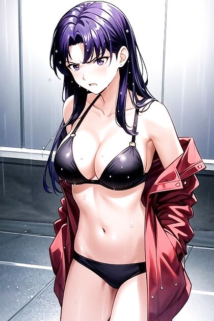 Skinny Girl 18+ Strips Off Her Wet Clothes in Seductive Hentai Image